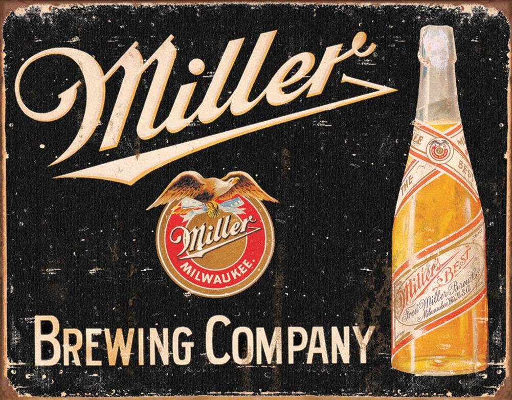 Miller Brewing Vintage Tin Sign , 16x12