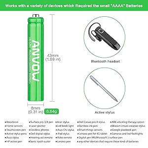 4 Counts Anvow Ni Mh aa Batteries For Surface Pen aa Batteries Rechargeable 1 2v 400mah aa Battery For Active Stylus Talkingbread Co Il