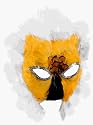 Child's Yellow Feathered Cat Costume Mask