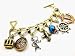 Super Chunky DETAILED World Travel Themed Charm Bracelet Burnished Gold Tone with Anchor, World Globe, Airplane, Eiffle Tower and more!