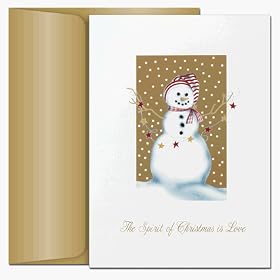 Snowman With Stars - Boxed Holiday Christmas Cards