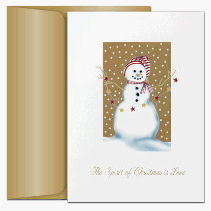 Snowman With Stars - Boxed Holiday Christmas Cards