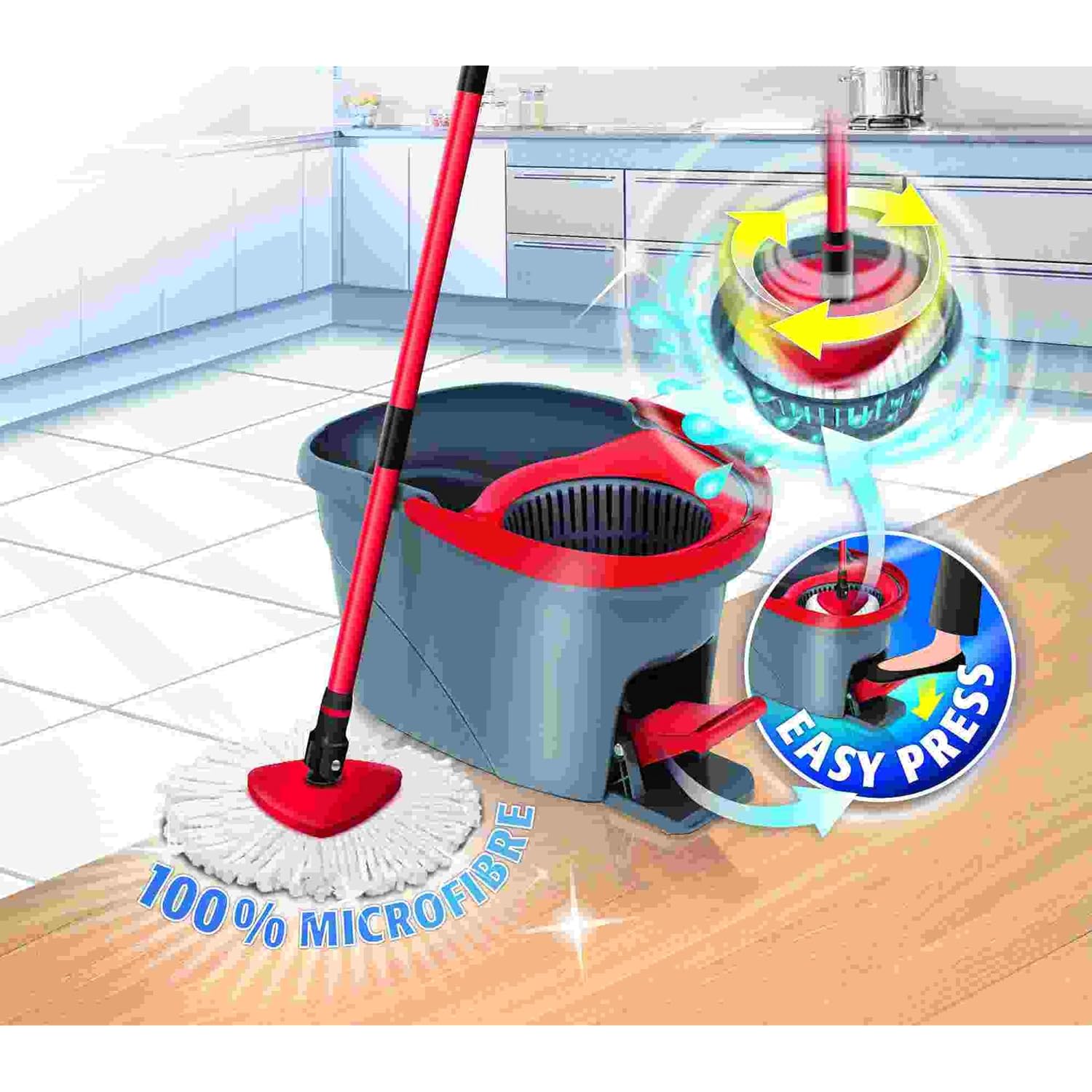 Vileda Easy Wring and Clean Microfibre Mop and Bucket with Power Spin £