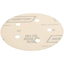 Norton A290 Hook-and-Loop Disc, Paper Backing, Aluminum Oxide, 5 Hole