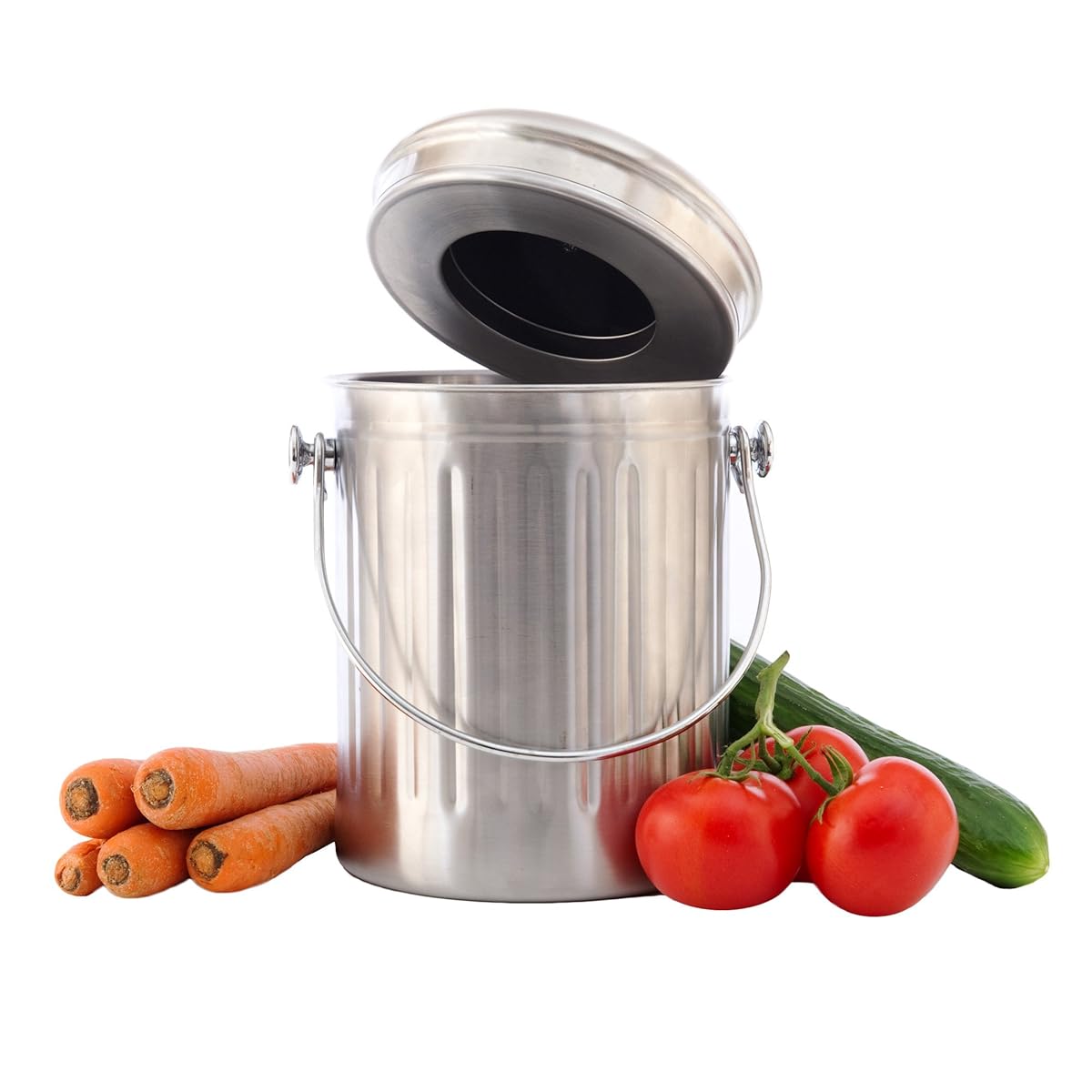 Chefs Star Stainless Steel Compost Bin 1 Gallon