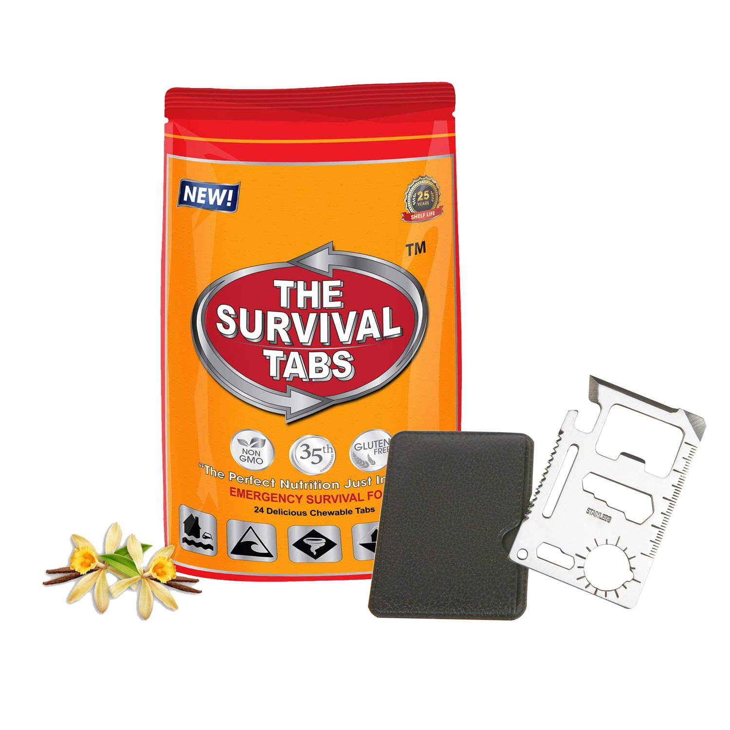 11 in1 Multi Tools Hunting Survival Camping Pocket Military Credit Card Knife + Survival Meal Ration 2-Day supply 24 tabs Ultimate Bugout Food 25 Years shelf life Gluten Free and Non-GMO - Vanilla Flavor
11 in1 Multi Tools Hunting Survival Camping Pocket Military Credit Card Knife + Survival Meal Ration 2-Day supply 24 tabs Ultimate Bugout Food 25 Years shelf life Gluten Free and Non-GMO - Vanilla Flavor