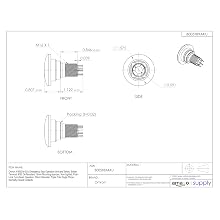 Omron A165E-M-03U Emergency Stop Operation Unit and Switch, Solder Terminal, IP65 Oil-Resistant, 16mm Mounting Aperture, Non-Lighted, Push-Lock Turn-Reset Operation, 30mm Diameter, Triple Pole Single Throw Normally Closed Contacts