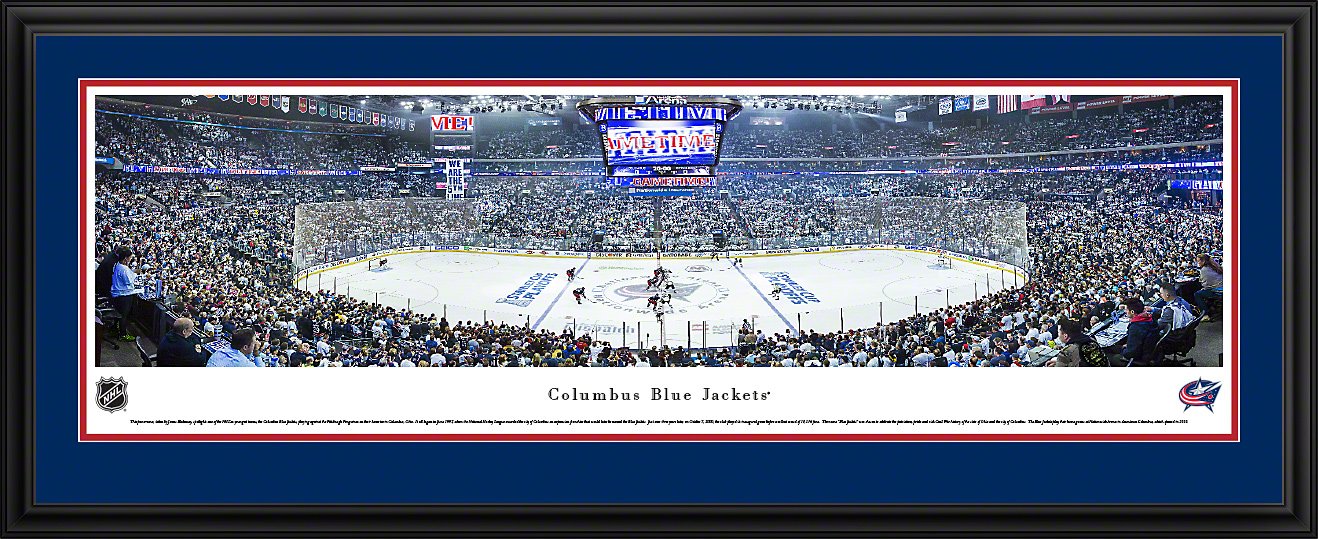 Amazon.com : Columbus Blue Jackets Panoramic Poster - Deluxe Frame ...