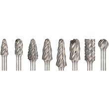 PFERD 8Piece Clog-Resistant Cut Bur Set With 1/4" Shank