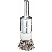 Weiler Wire End Brush, Banded, Solid End, Round Shank, Steel, Crimped Wire