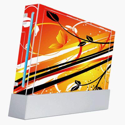 DesignSkins for Nintendo Wii Console - Sunset Flowers Skin