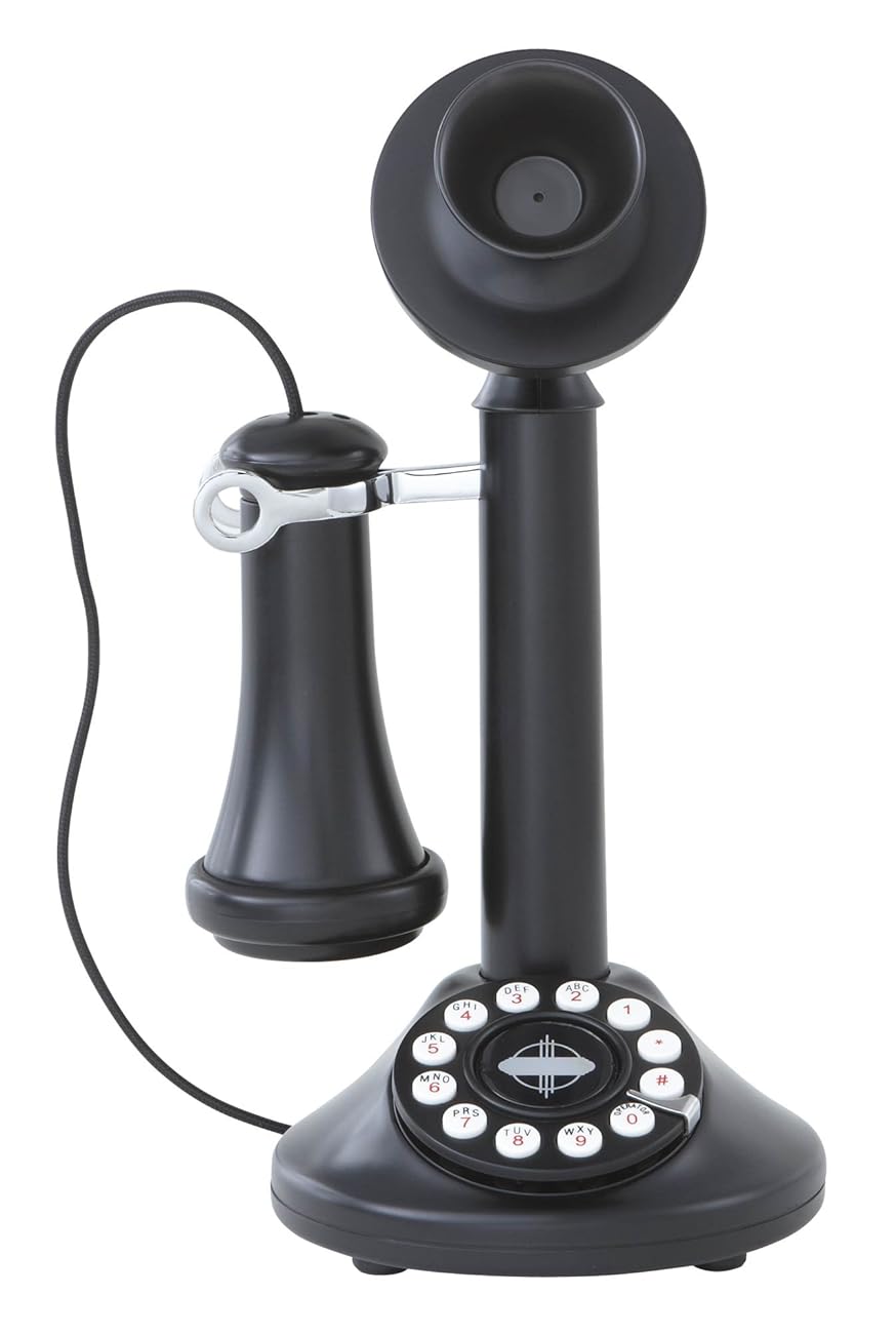 Crosley CR64BK Candlestick Phone with Push Button Technology, Black