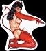 Bettie Page - Med. Size Classic Devil Pose - Clear Background - Sticker / Decal (Betty Page)