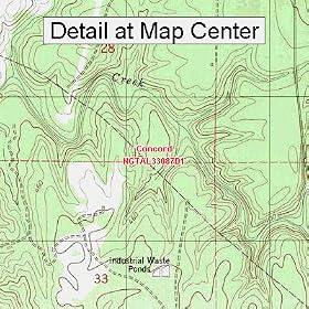 Buy USGS Topographic Quadrangle Map - Concord, Alabama (Folded Waterproof)
