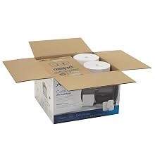 Georgia-Pacific Compact 5679500 Translucent Smoke Compact Bathroom Tissue Dispenser and Angel Soft ps Starter Kit, 10-1/8" Width x 7-1/8" Height x 6-3/4" Depth