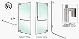 CRL Brushed Stainless Left Hand Double Acting Glass Mount Keyed Access A Exterior Top Securing Deadbolt Handle