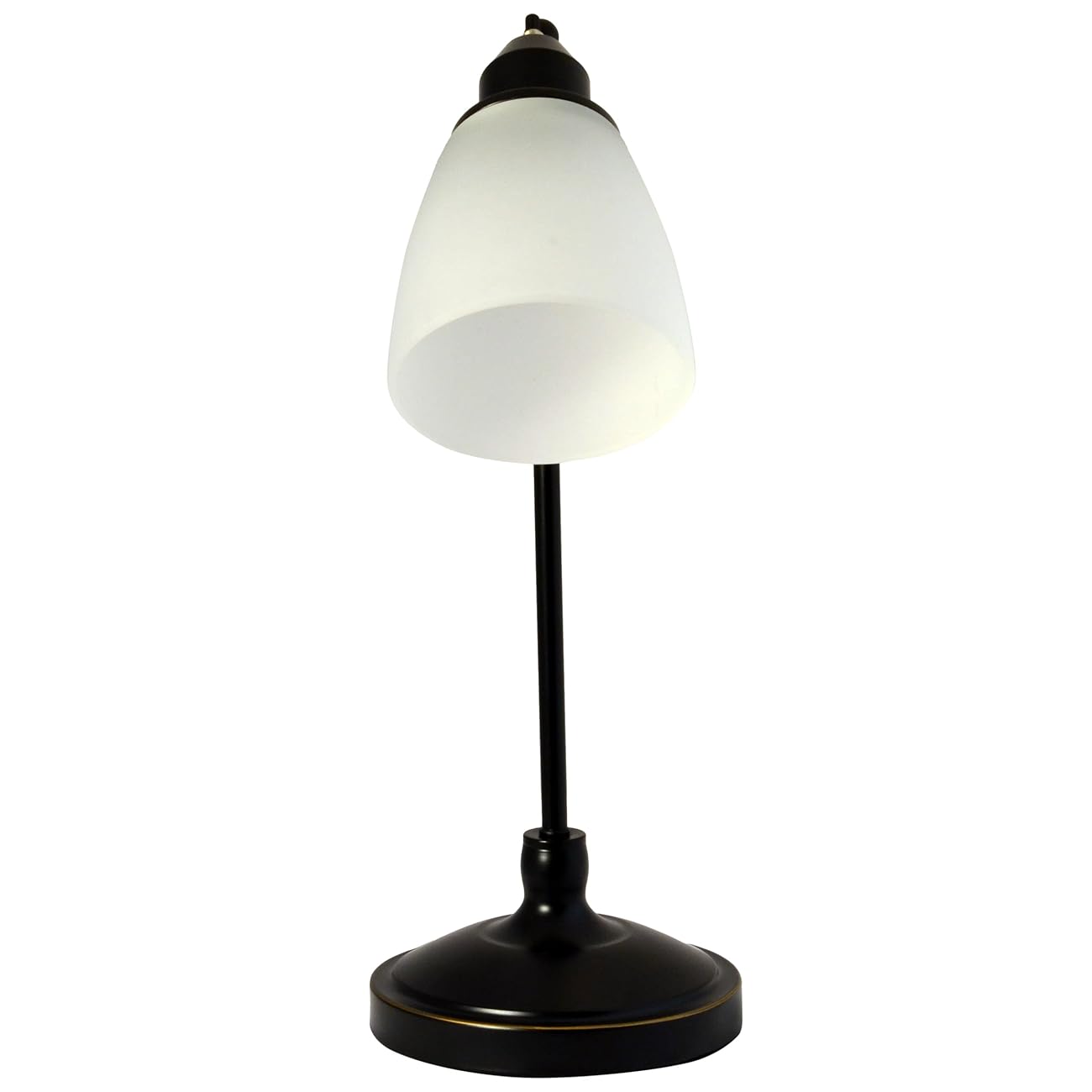 Light Accents Antique Style Desk Lamp with Black with Gold Trim and