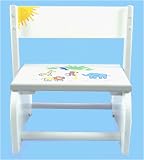 Jungle Wooden Flip Stool-White