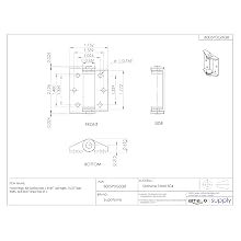 Friction Hinge, 304 Stainless Steel, 1-49/64" Leaf Height, 1-47/64" Open Width, 21.7 lbs/in Torque (Pack of 1)