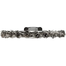 Weiler Dualife Wire Wheel Brush, Threaded Hole, Stainless Steel 302, Full Twist Knotted, 4" Diameter, 0.020" Wire Diameter, 5/8-11" Arbor, 7/8"  Bristle Length, 1/4" Brush Face Width, 20000 rpm