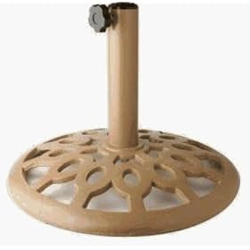 Beige Cast Iron Umbrella Base by Umbrella Bases