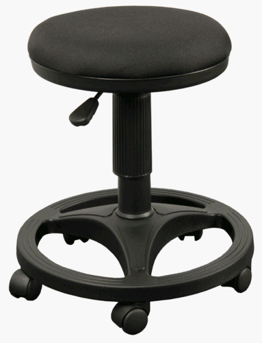Black Ergonomic Medical / Dental Stool with Foot Ring