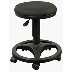 Black Ergonomic Medical Dental Stool with Foot Ring by Everlast Furniture