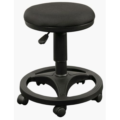 Black Ergonomic Medical / Dental Stool with Foot Ring by Everlast Furniture