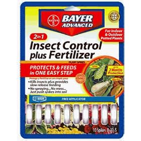 Bayer 2-in-1 Insect Protection with Fertilizer Plant Spikes #701710A