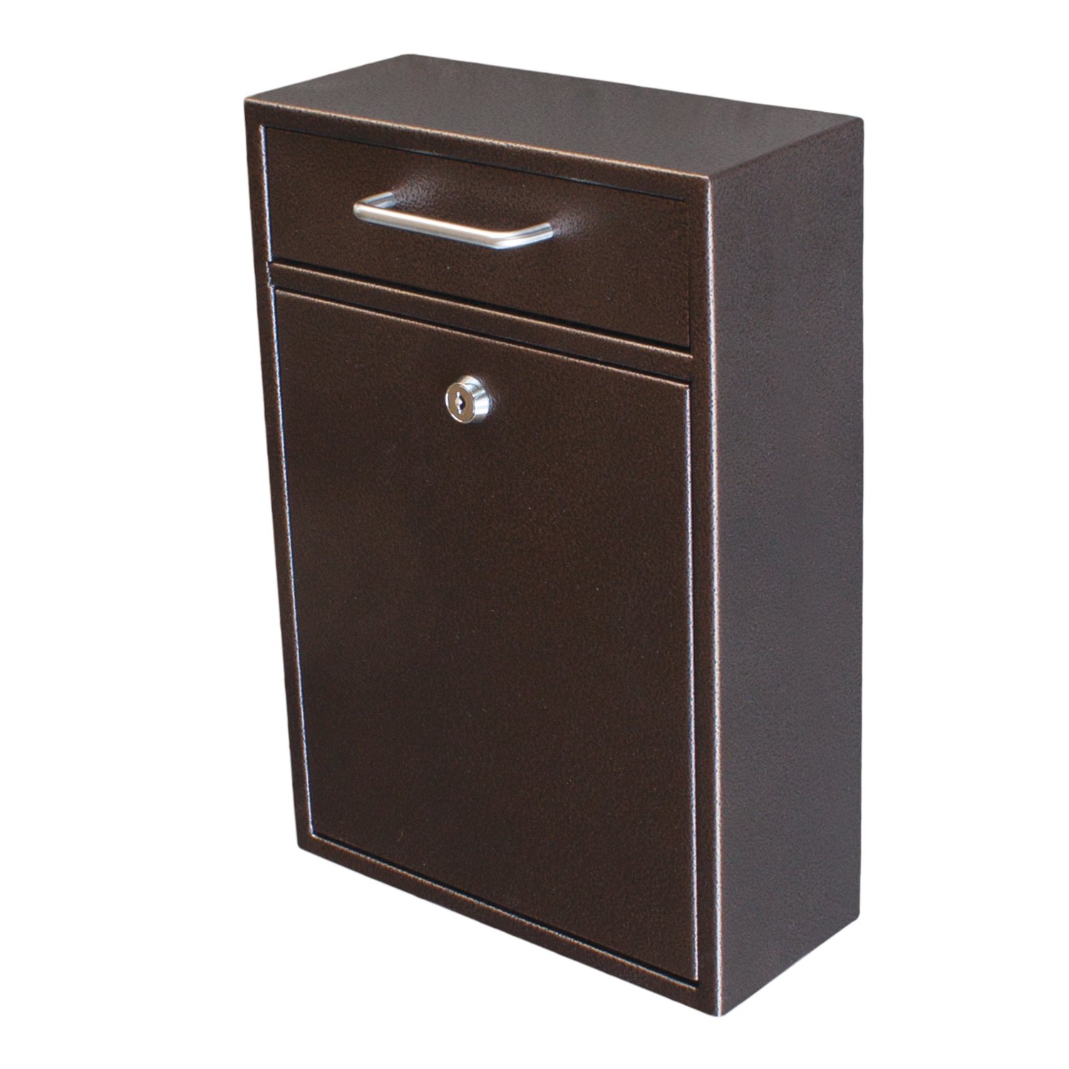 Epoch Design Locking Drop Box Wall Mounted Mailbox Bronze