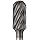 PFERD Cylindrical Carbide Bur, Clog-Resistant, AlTiN Finish, Single Cut, Radius End