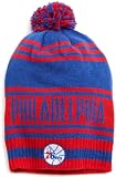 NBA Men's Classic Teams Pom Knit Hat - Kf09Z, Philadelphia 76Ers, One Size(Blue/Red) , Philadelphia 76Ers , Blue/Red