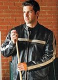 RIVER ROAD HOODLUM LEATHER JACKET BLACK 40 07J2152