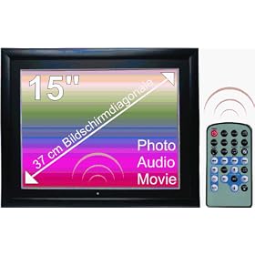 Digital Photo Frame 15 in. Multimedia black +MP3 & Movie