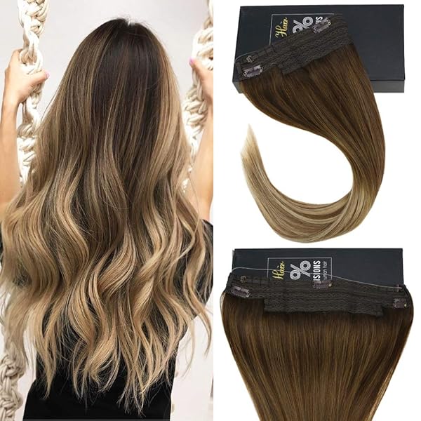 Sunny 12inch Invisible Hair Extensions Halo Hair Human Hair Ombre
