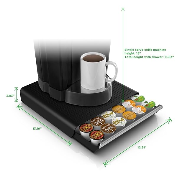 Hero Coffee Pod Drawer Storage K Cup Dolce Gusto Cbtl Verismo Black