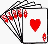 Royal Flush - Gambling Poker Playing Cards (Hearts) - Embroidered Iron On or Sew On Patch