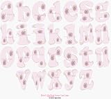 Pink Purple Green Flower Alphabet Letter Name Wall Sticker baby nursery girls room decor decoration