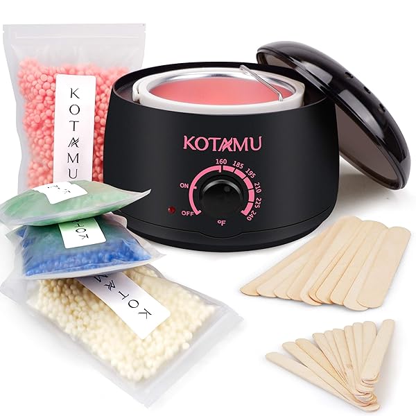 Wax Warmer Kit Kotamu Hair Removal Waxing Kit With 4 Hard Wax