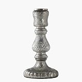 Spiral Silver Mercury Glass Candleholder
