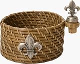 Wine Bottle Holder with Stopper - Fleur De Lis