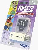 Electronics : Integral 1GB Micro SD + Mini SD and SD Adapters + USB Reader