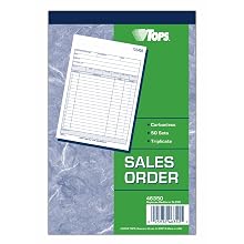 TOPS Sales Order Book, 5.5 x 8.38 Inch, 3-Part, Carbonless, 50 Sets, White, Canary, and Pink (46350)