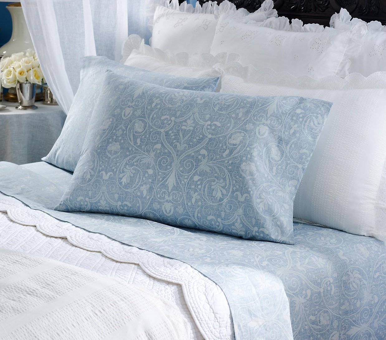 Light Blue and White Comforters and Bedding Sets