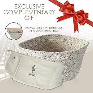 Xxl Extra Large Hand Woven Cotton Rope Round Basket With Handles