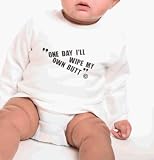 One Day I'll Wipe My Own Butt Long Sleeve Slogan Baby Clothes