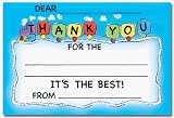 Toot! Toot! Kid's Fill-In-The-Blank Thank You Note Card & Envelope 8 sets
