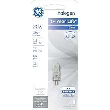 GE Lighting 97669 20-Watt Edison Halogen G4 Base T3 Light Bulb