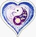 Dolphin Yin Yang in Heart with Turtles, Sun, Moon, and other Marine / Sea Life - Sticker / Decal