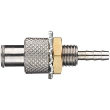 Luer Stainless Steel 316 Female Bulkhead Adaptor, For 3/32" Tube, 1/4-32 Thread